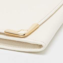 Pre Owned Cartier Cream Leather Marcello de Cartier Flap Wallet