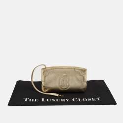 Pre Owned  Cartier Gold Leather Marcello de Cartier Wristlet Clutch