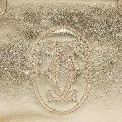 Pre Owned  Cartier Gold Leather Marcello de Cartier Wristlet Clutch