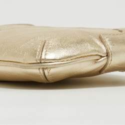 Pre Owned  Cartier Gold Leather Marcello de Cartier Wristlet Clutch