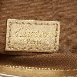 Pre Owned  Cartier Gold Leather Marcello de Cartier Wristlet Clutch