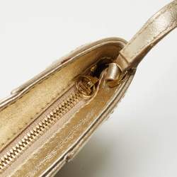 Pre Owned  Cartier Gold Leather Marcello de Cartier Wristlet Clutch