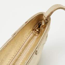 Pre Owned  Cartier Gold Leather Marcello de Cartier Wristlet Clutch