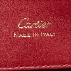 Pre Owned Cartier Red Leather Mini Guirlande De Cartier Top Handle Bag