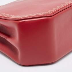 Pre Owned Cartier Red Leather Mini Guirlande De Cartier Top Handle Bag