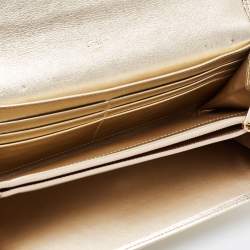 Pre Owned Cartier Gold Leather Love Continental Wallet