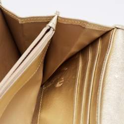 Pre Owned Cartier Gold Leather Love Continental Wallet