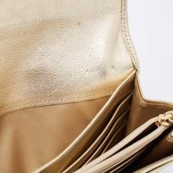 Pre Owned Cartier Gold Leather Love Continental Wallet