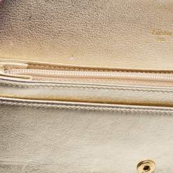 Pre Owned Cartier Gold Leather Love Continental Wallet