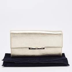 Pre Owned Cartier Gold Leather Love Continental Wallet