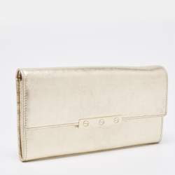 Pre Owned Cartier Gold Leather Love Continental Wallet