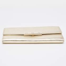 Pre Owned Cartier Gold Leather Love Continental Wallet