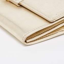 Pre Owned Cartier Gold Leather Love Continental Wallet