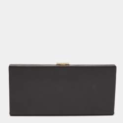 Pre Owned Cartier Black Patent Leather Frame Clutch