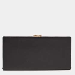 Pre Owned Cartier Black Patent Leather Frame Clutch