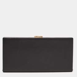 Cartier Black Patent Leather Frame Clutch