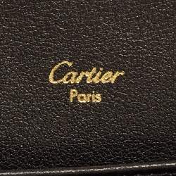 Pre Owned Cartier Beige/Black Zebra Print Calfhair Must de Cartier Continental Wallet