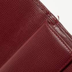 Pre Owned Cartier Burgundy Leather Must de Cartier Trifold Continental Wallet