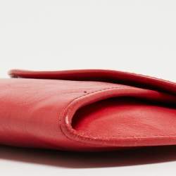 Pre Owned Cartier Red Leather Panthere Flap Coin Pouch