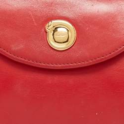 Pre Owned Cartier Red Leather Panthere Flap Coin Pouch