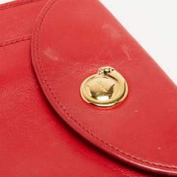 Pre Owned Cartier Red Leather Panthere Flap Coin Pouch