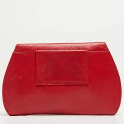 Pre Owned Cartier Red Leather Panthere Flap Coin Pouch