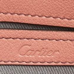 Pre Owned Cartier Peach Leather Mini C de Cartier Satchel