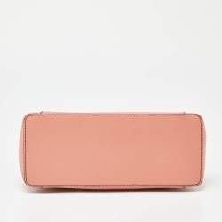 Pre Owned Cartier Peach Leather Mini C de Cartier Satchel