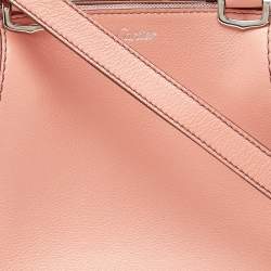 Pre Owned Cartier Peach Leather Mini C de Cartier Satchel