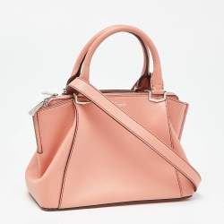 Pre Owned Cartier Peach Leather Mini C de Cartier Satchel