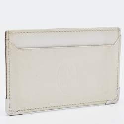 Pre Owned Cartier White Leather  Must de Cartier Card Holder