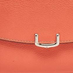 Pre Owned Cartier Coral Orange Leather C De Cartier Wallet