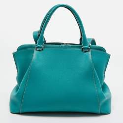 Pre Owned Cartier Green Leather Small C De Cartier Bag