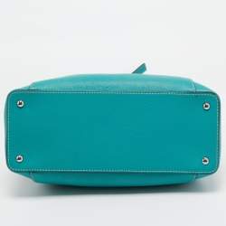 Pre Owned Cartier Green Leather Small C De Cartier Bag