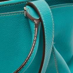 Pre Owned Cartier Green Leather Small C De Cartier Bag