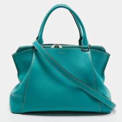 Pre Owned Cartier Green Leather Small C De Cartier Bag