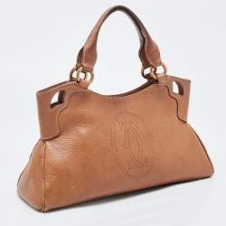 Pre Owned Cartier Brown Leather Small Marcello De Cartier Tote