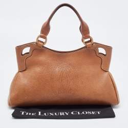 Pre Owned Cartier Brown Leather Small Marcello De Cartier Tote