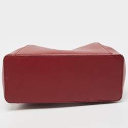 Pre Owned Cartier Dark Red Leather Mini C de Cartier Satchel