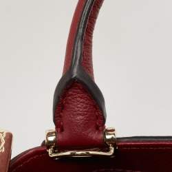 Pre Owned Cartier Dark Red Leather Mini C de Cartier Satchel
