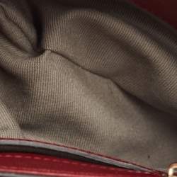 Pre Owned Cartier Dark Red Leather Mini C de Cartier Satchel