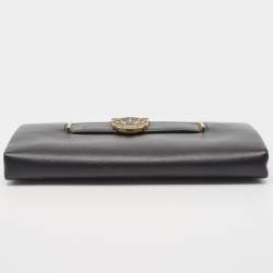 Pre Owned Cartier Black Leather Panthere De Cartier Chain Clutch
