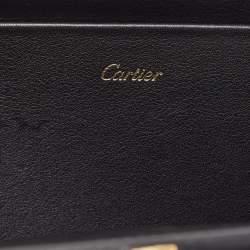 Pre Owned Cartier Black Leather Panthere De Cartier Chain Clutch