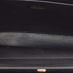 Pre Owned Cartier Black Leather Panthere De Cartier Chain Clutch