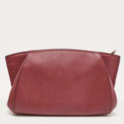 Cartier Red Leather C De Cartier Clutch