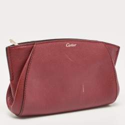 Cartier Red Leather C De Cartier Clutch