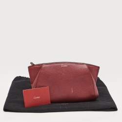 Cartier Red Leather C De Cartier Clutch