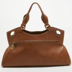 Pre Owned Cartier Brown Leather Medium Marcello de Cartier Bag
