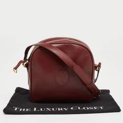 Pre Owned Cartier Burgundy Leather Must de Cartier Crossbody Bag