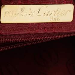 Pre Owned Cartier Burgundy Leather Must de Cartier Crossbody Bag